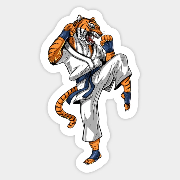 Tiger Karate Sticker by underheaven